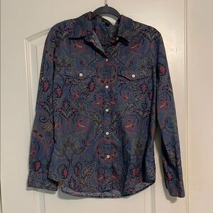 Ralph Lauren Blue and Red Paisley Button Down Shirt